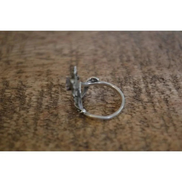 Sterling Silver Marcasite Sunflower Ring Size 6.75 - Picture 3 of 9